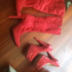 Red Suede Boots